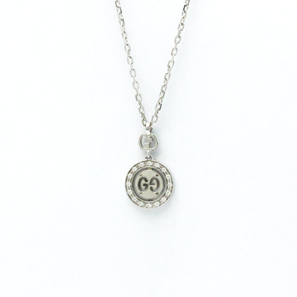 Gucci Icon Twirl 18K White Gold With Diamonds Silver White_Gold Necklace Jewelry (Pre-Owned)