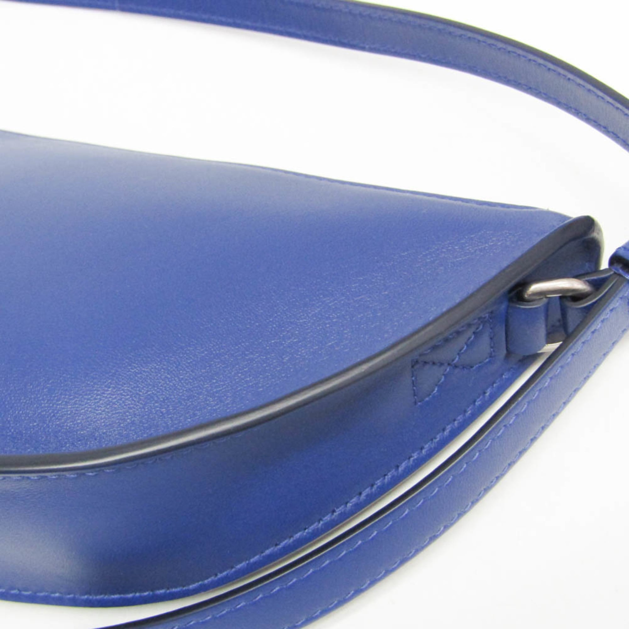 Burberry Shield Sling Leather Blue Leather Shoulder Bag Bag (Pre-Owned)