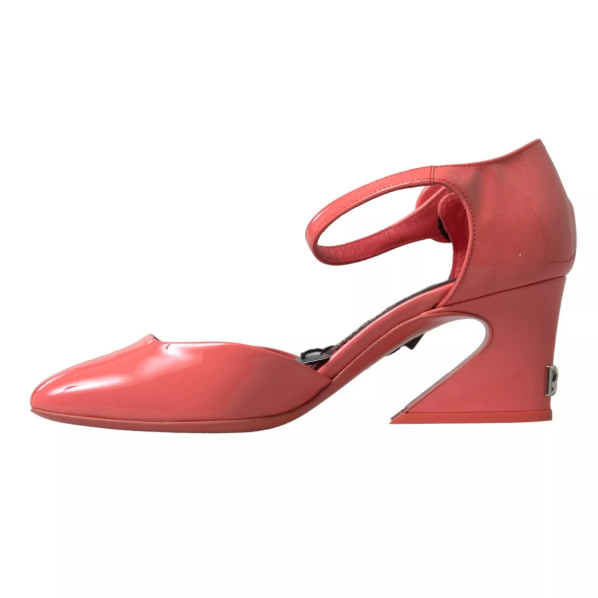 Dolce & Gabbana Peach Leather Ankle Strap Heels Sandals Women's Shoes (Pre-Owned)