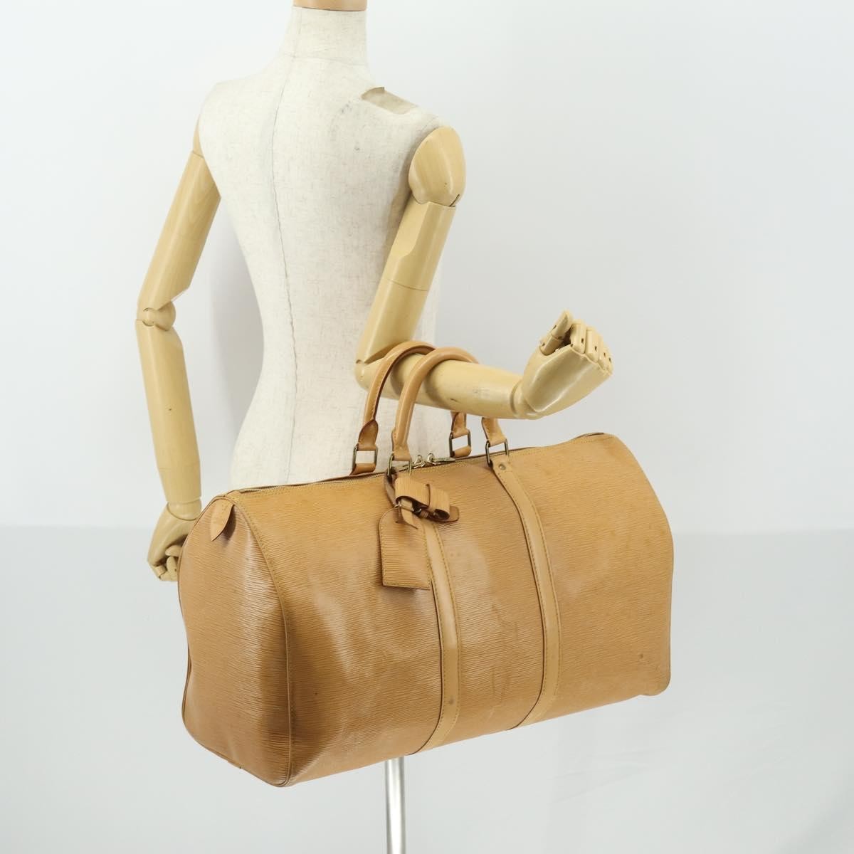 Louis Vuitton Keepall Epi Leather Beige Leather Travel Bag Bag (Pre-Owned)