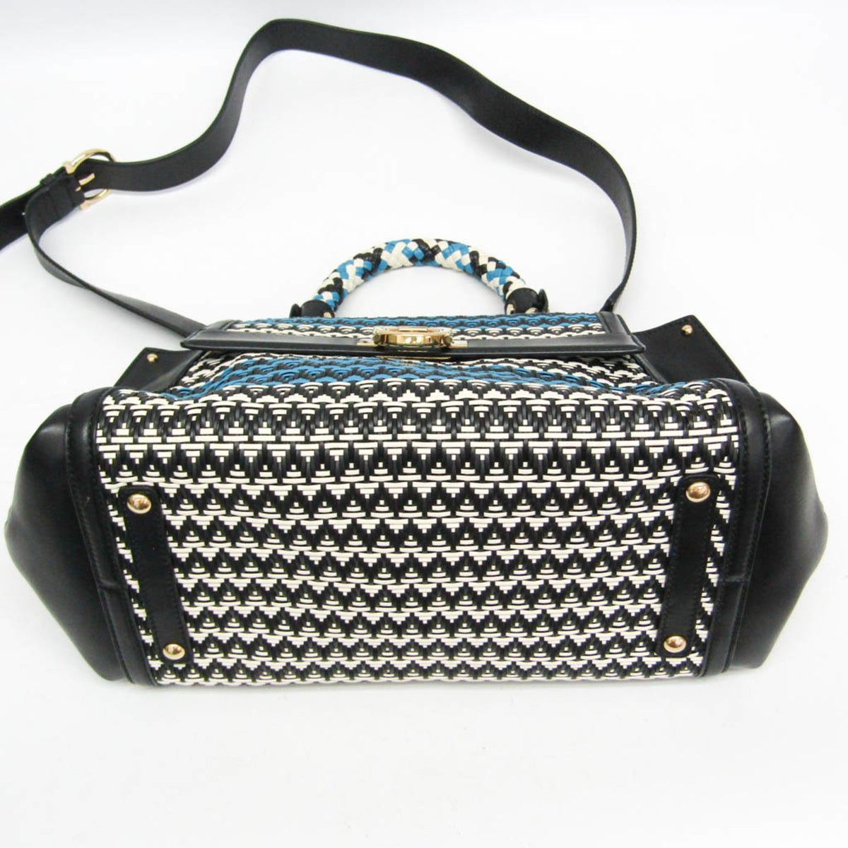 Salvatore Ferragamo Sofia Satchel Multicolor Woven Leather Multicolour Leather Handbag (Pre-Owned)