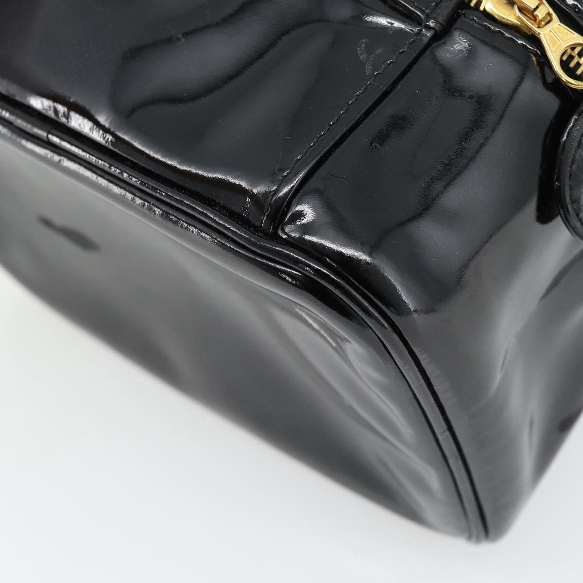 Chanel Vintage Timeless Cosmetic Case Patent Black Patent_Leather Handbag (Pre-Owned)