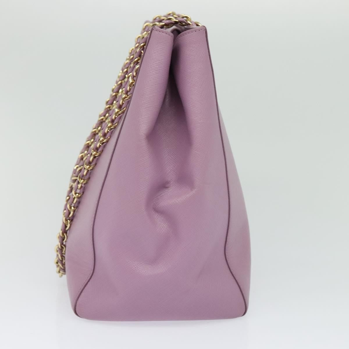 Salvatore Ferragamo Vara Bow Chain Tote Leather Purple Leather Tote Bag Bag (Pre-Owned)