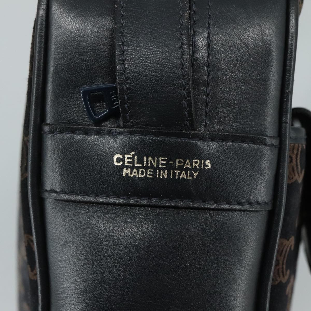 Celine Flap Shoulder Canvas Navy Canvas Shoulder Bag Bag (Pre-Owned)