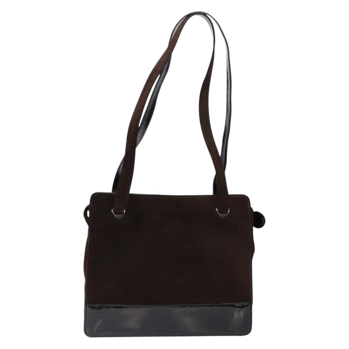 Chanel Vintage Logo Tote Suede Brown Suede Tote Bag Bag (Pre-Owned)