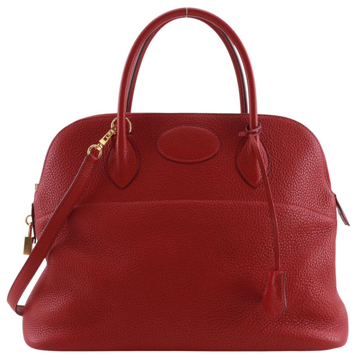 Hermes Bolide Clemence Red Leather Handbag (Pre-Owned)