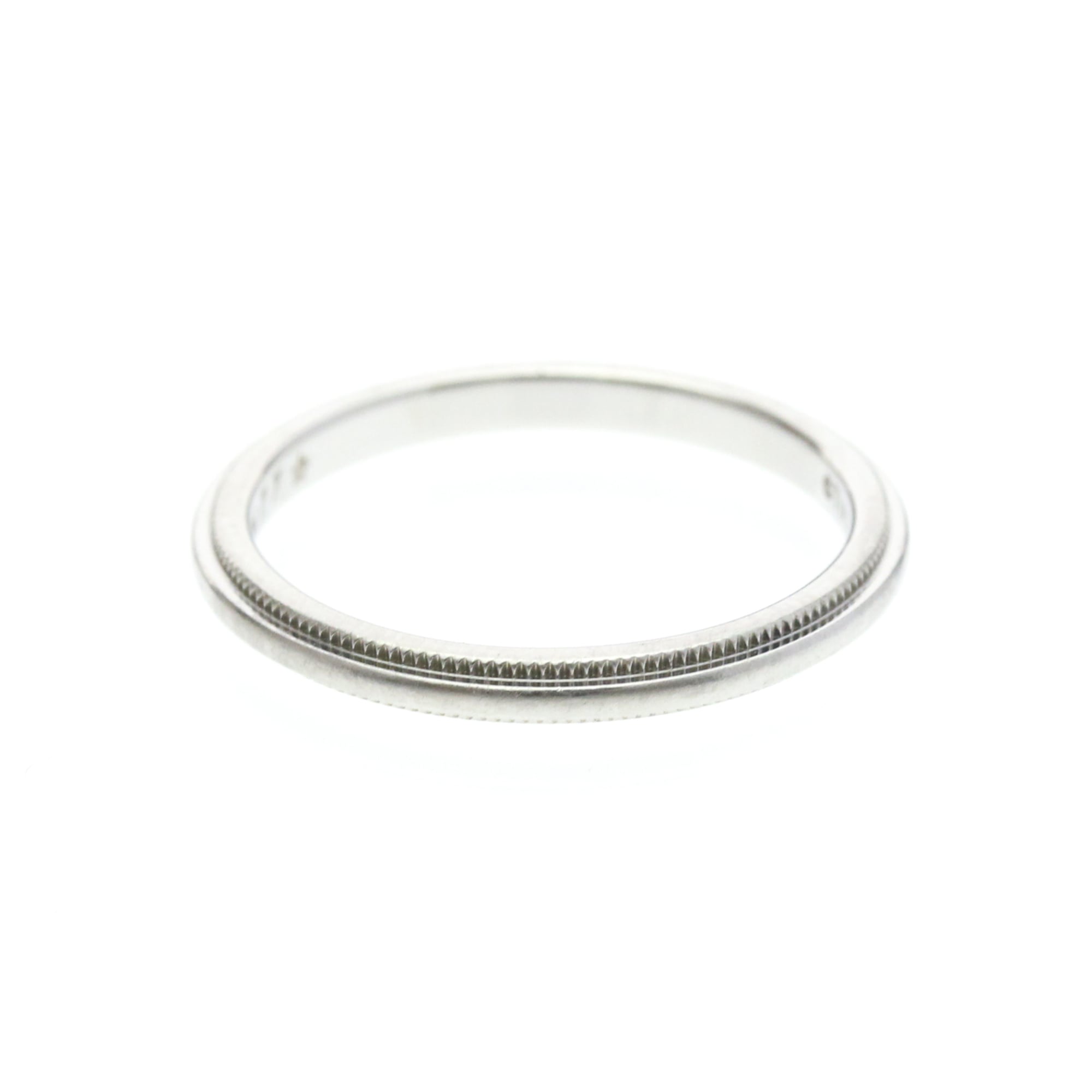 Tiffany & Co. Classic Milgrain Band Platinum Silver Platinum Ring Jewelry (Pre-Owned)