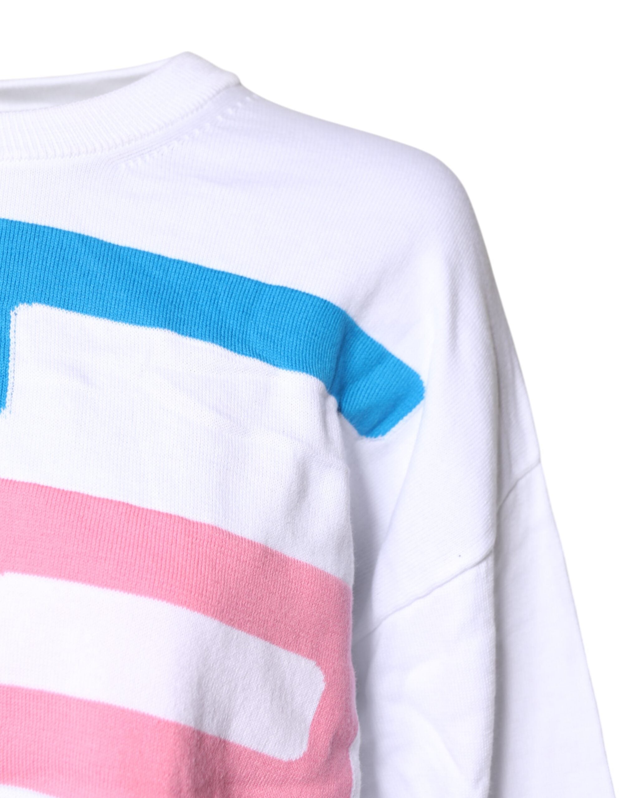 Love Moschino White Graphic Print Cotton Long Sleeves Women's T-shirt