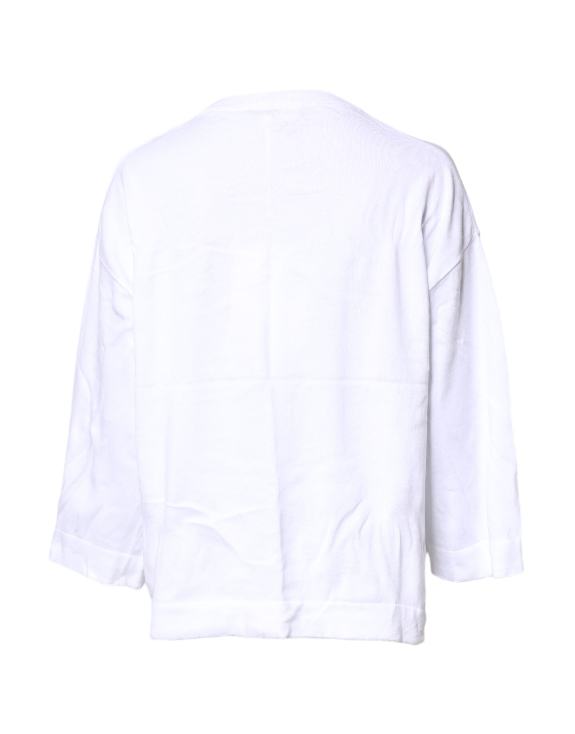 Love Moschino White Graphic Print Cotton Long Sleeves Women's T-shirt