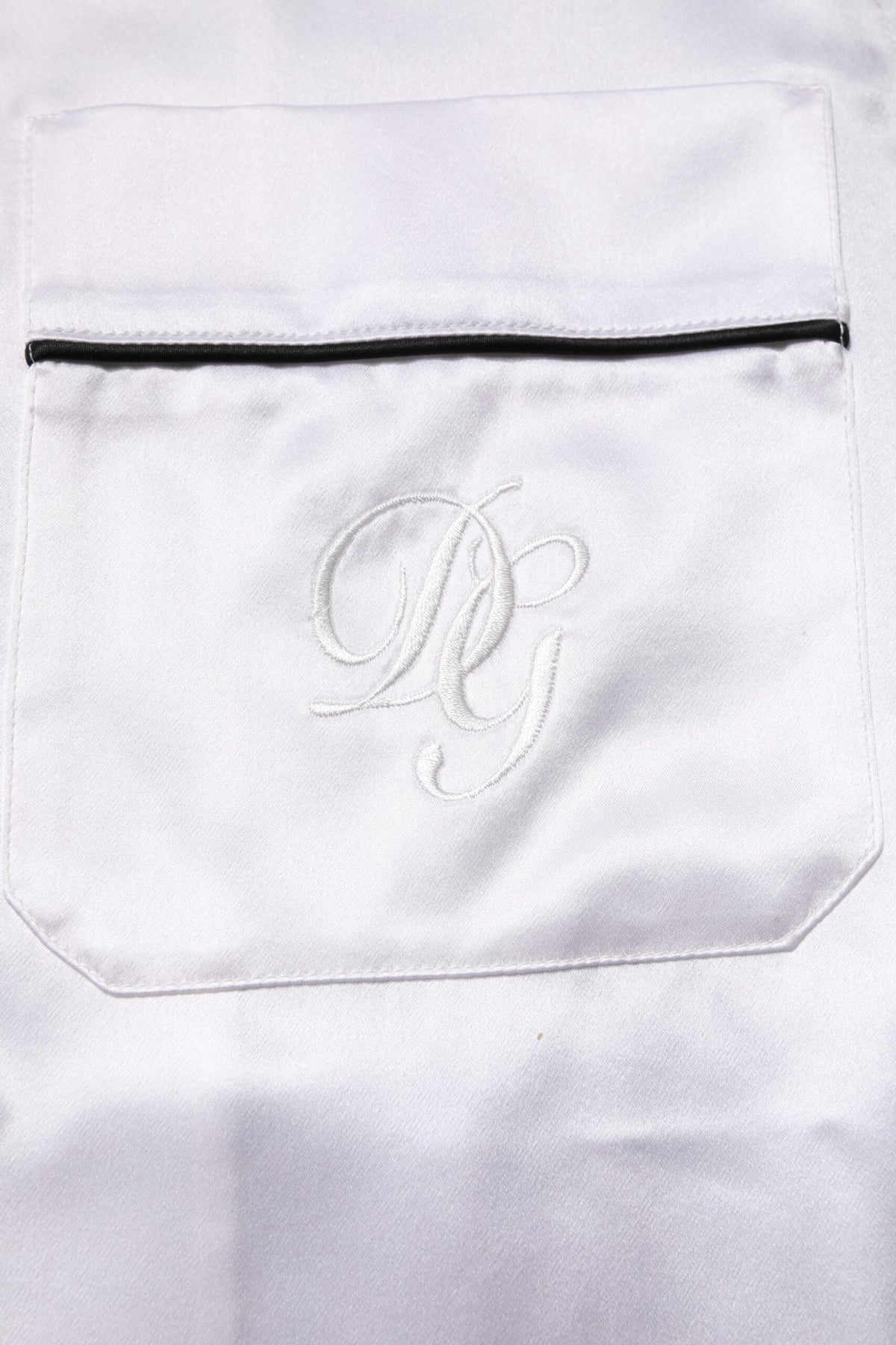 Dolce & Gabbana White Satin Silk Men Pajama Set Men's Sleepwear