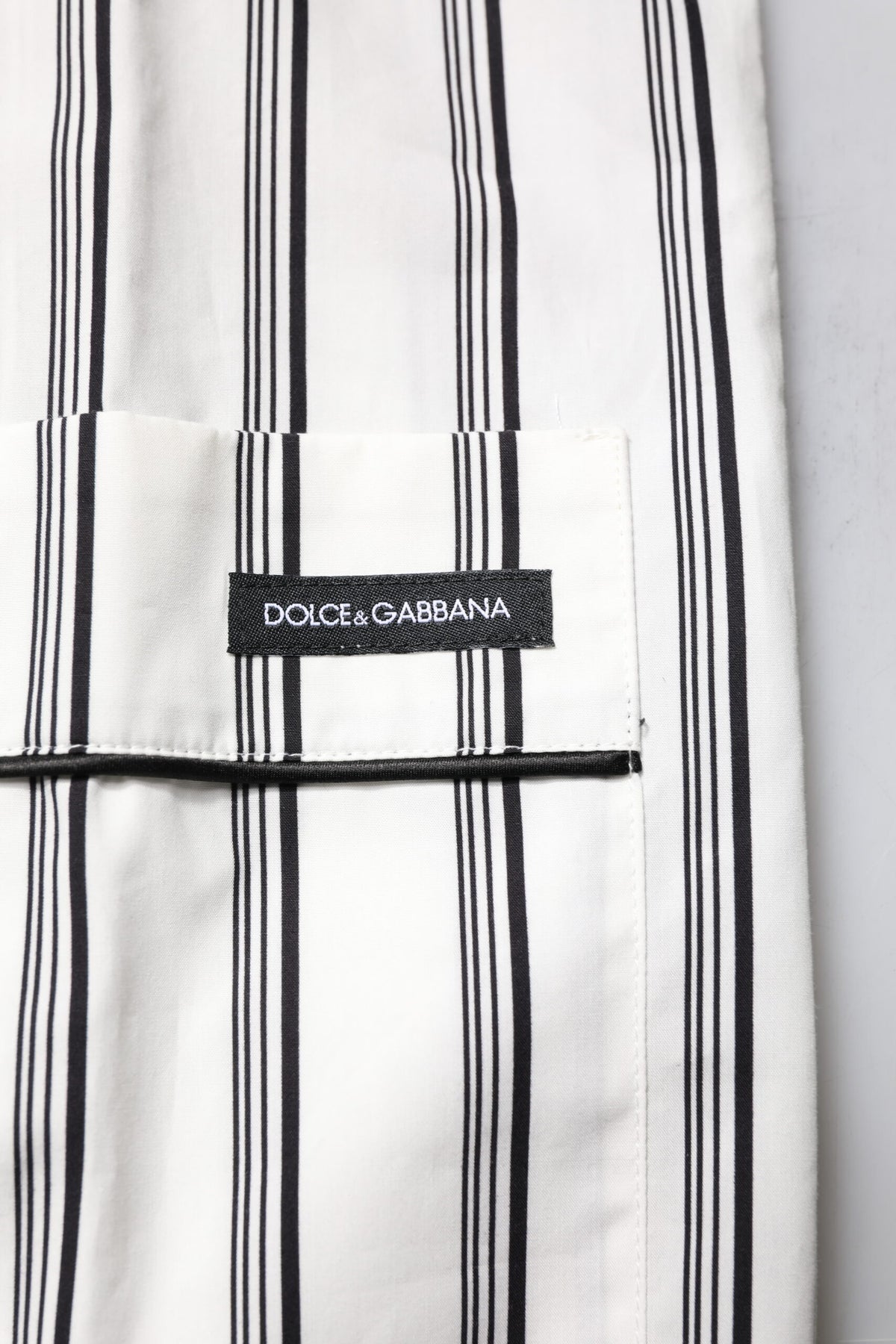 Dolce & Gabbana White Black Stripes Cotton Men Pajama Set Men's Sleepwear