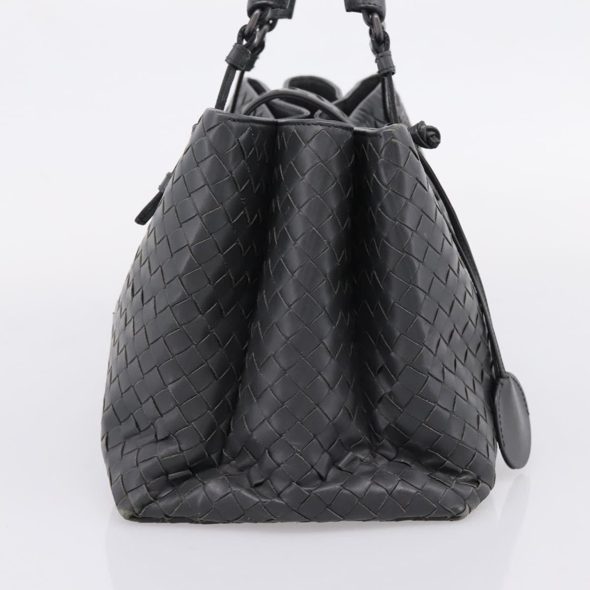 Bottega Veneta Roma Intrecciato Nappa Gray Leather Handbag (Pre-Owned)