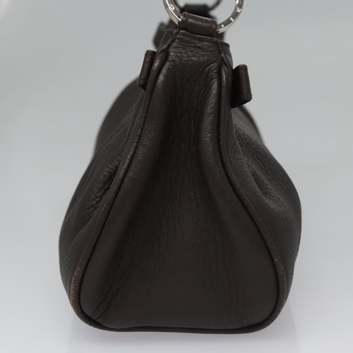 Bvlgari Handbag Leather Brown Leather Handbag (Pre-Owned)