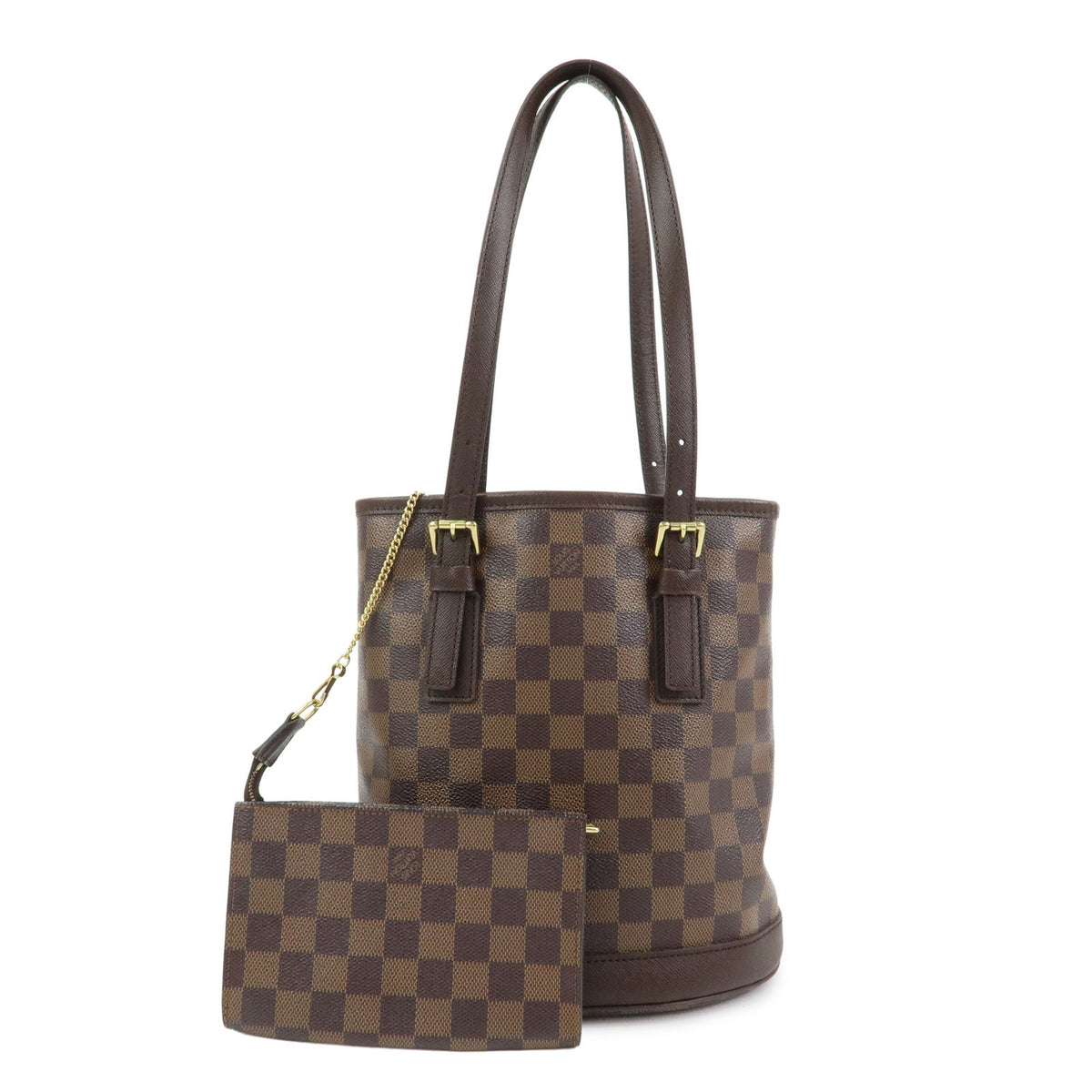 Louis Vuitton Marais Bucket Damier Brown Canvas Handbag (Pre-Owned)