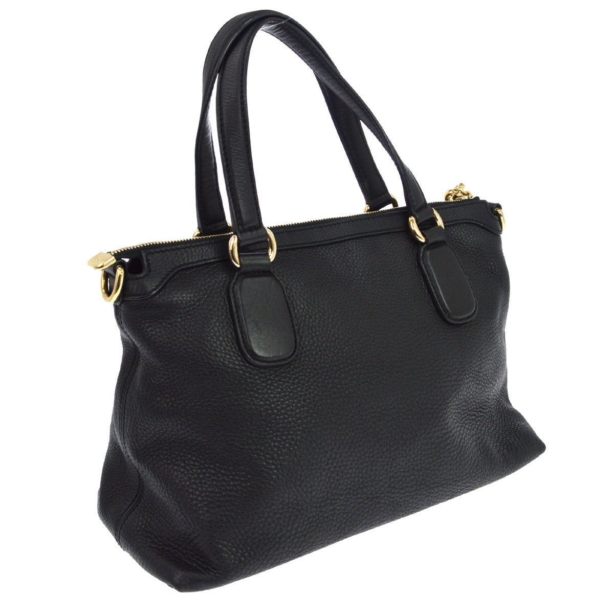 Gucci Soho Working Leather Black Leather Tote Bag Bag (Pre-Owned)