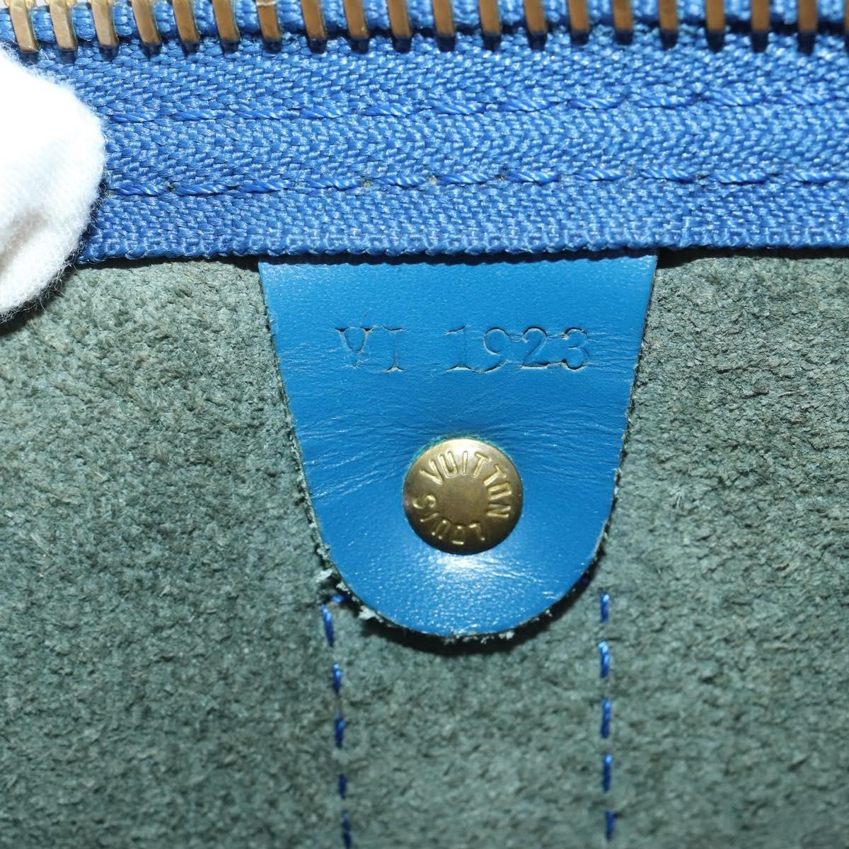 Louis Vuitton Keepall Bag Epi Leather Blue Leather Travel Bag Bag (Pre-Owned)