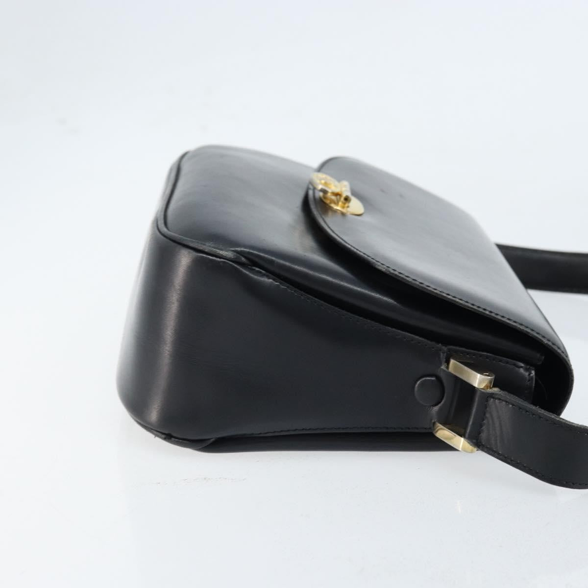 Celine Shoulder Leather Black Leather Shoulder Bag Bag (Pre-Owned)