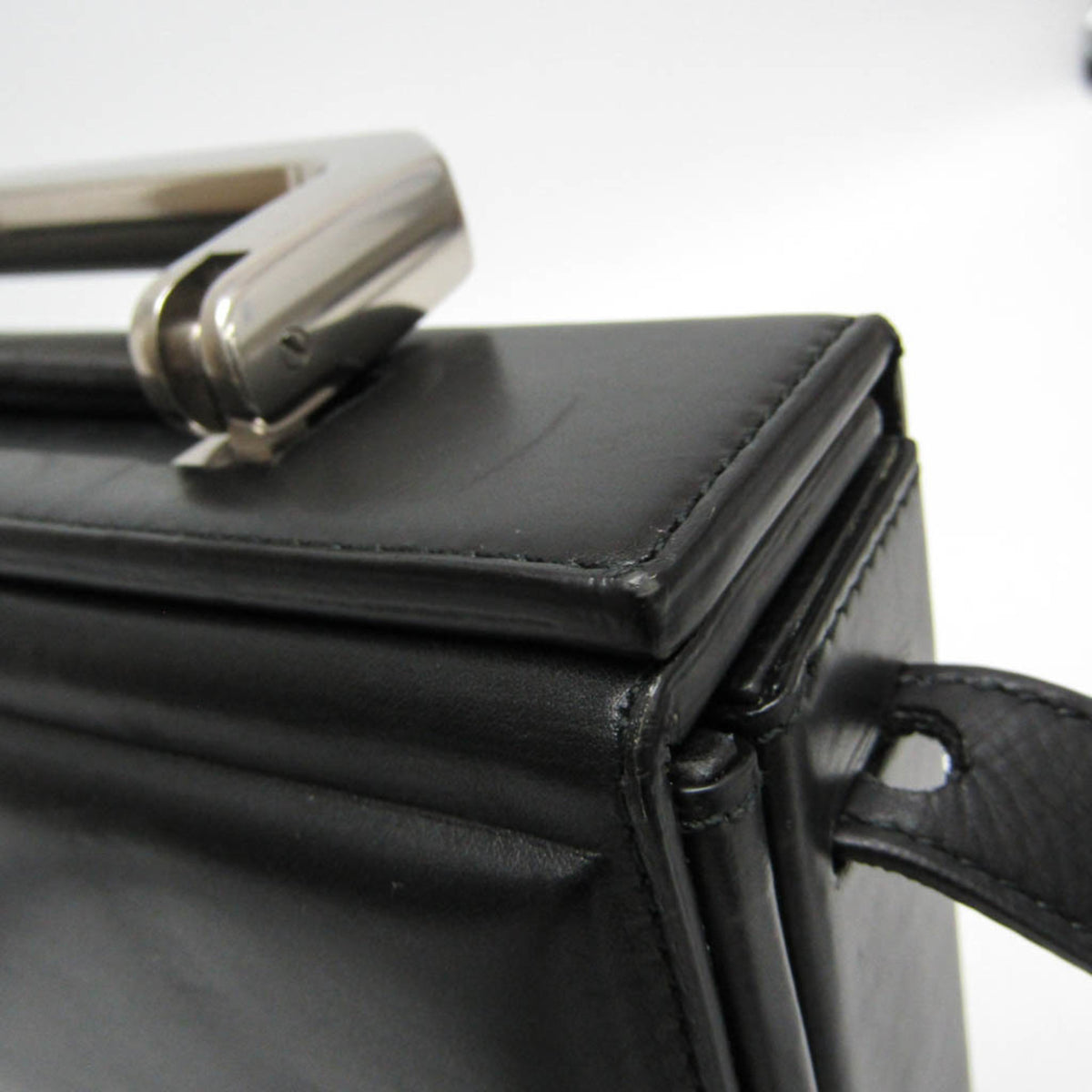 Bottega Veneta Trunk Top Handle Messenger Padded Leather Black Leather Handbag (Pre-Owned)