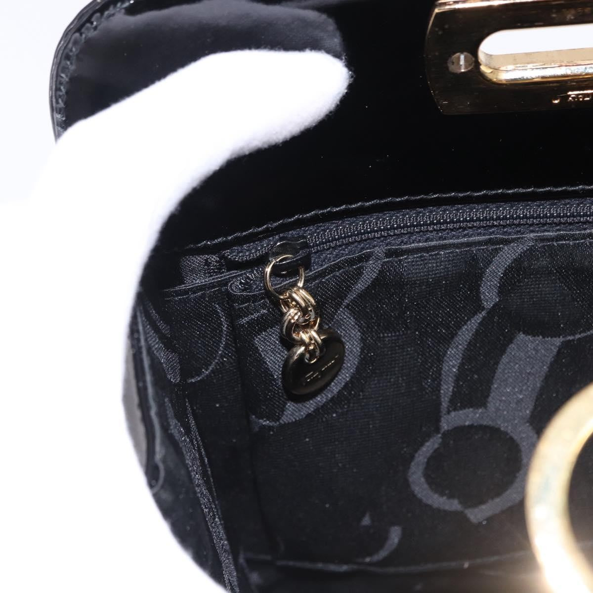 Salvatore Ferragamo Vintage Gancini Chain Patent Leather Black Patent_Leather Shoulder Bag Bag (Pre-Owned)