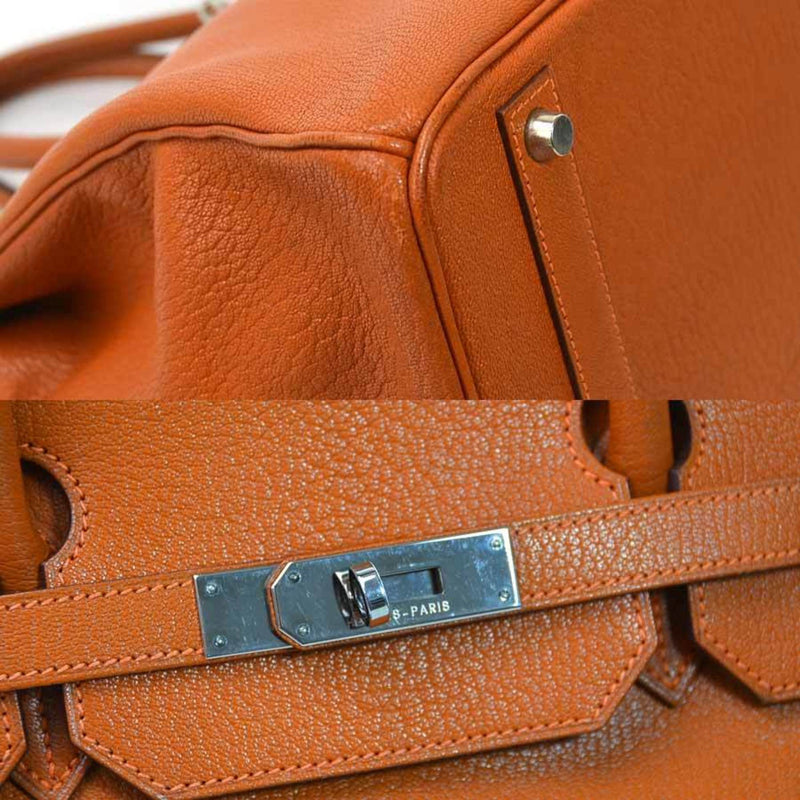 Hermès Birkin 40 Orange Leather Handbag (Pre-Owned)