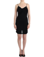 John Galliano Elegant Black Jersey Knee-Length Women's Dress