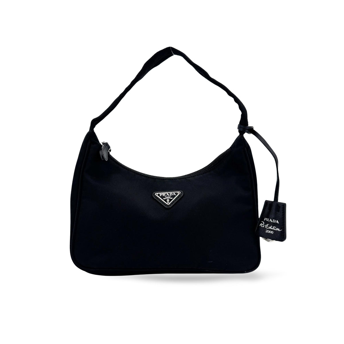 Prada Re-Edition Velvet Black Nylon Shoulder Bag Bag (Pre-Owned)