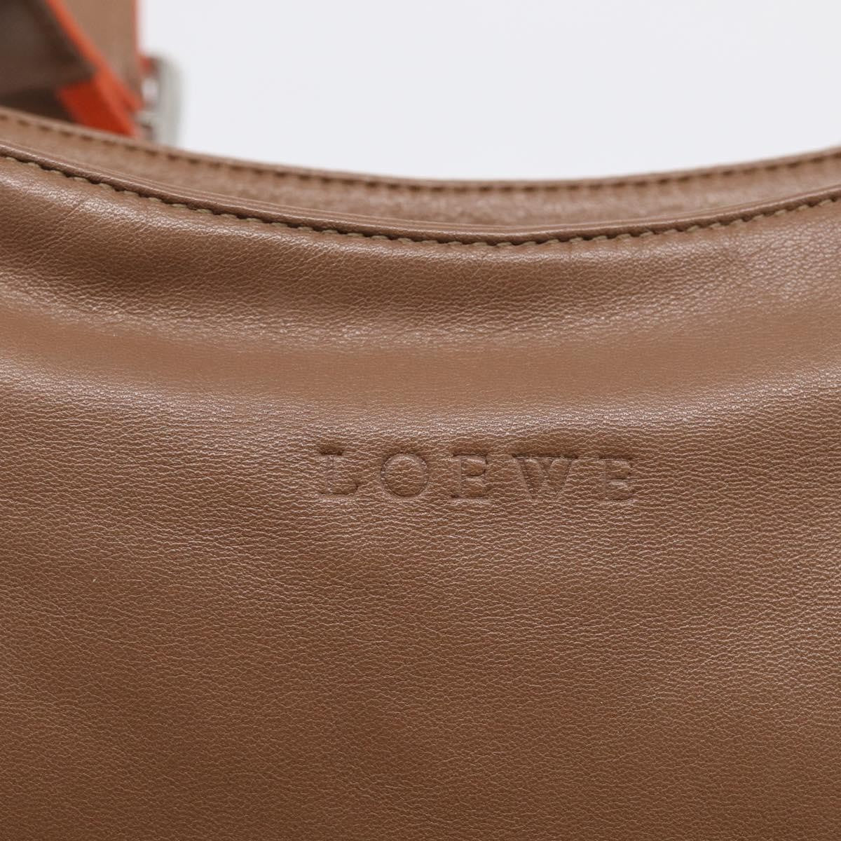 Loewe Shoulder Bag Leather Brown Leather Shoulder Bag Bag (Pre-Owned)
