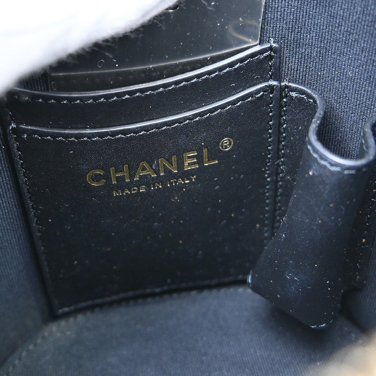 Chanel Side Note Vanity Case Quilted Lambskin Black Leather Shoulder Bag Bag (Pre-Owned)