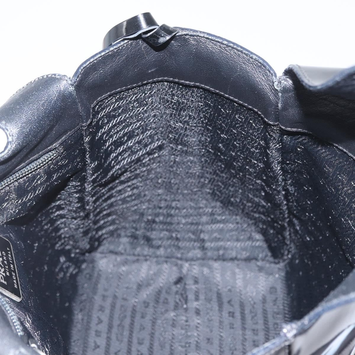 Prada Vintage Patent Leather Black Patent_Leather Handbag (Pre-Owned)