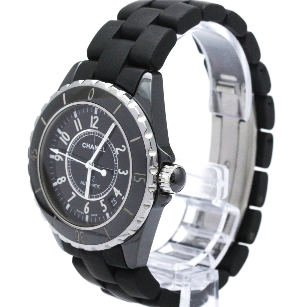 Chanel J12 Automatic Ceramic And Stainless Steel With Diamond Bezel Watch (Pre-Owned)