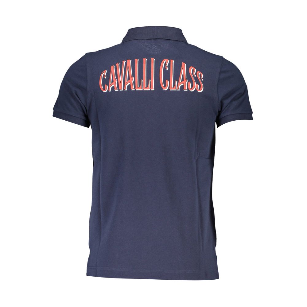 Cavalli Class Blue Cotton Men Polo Men's Shirt