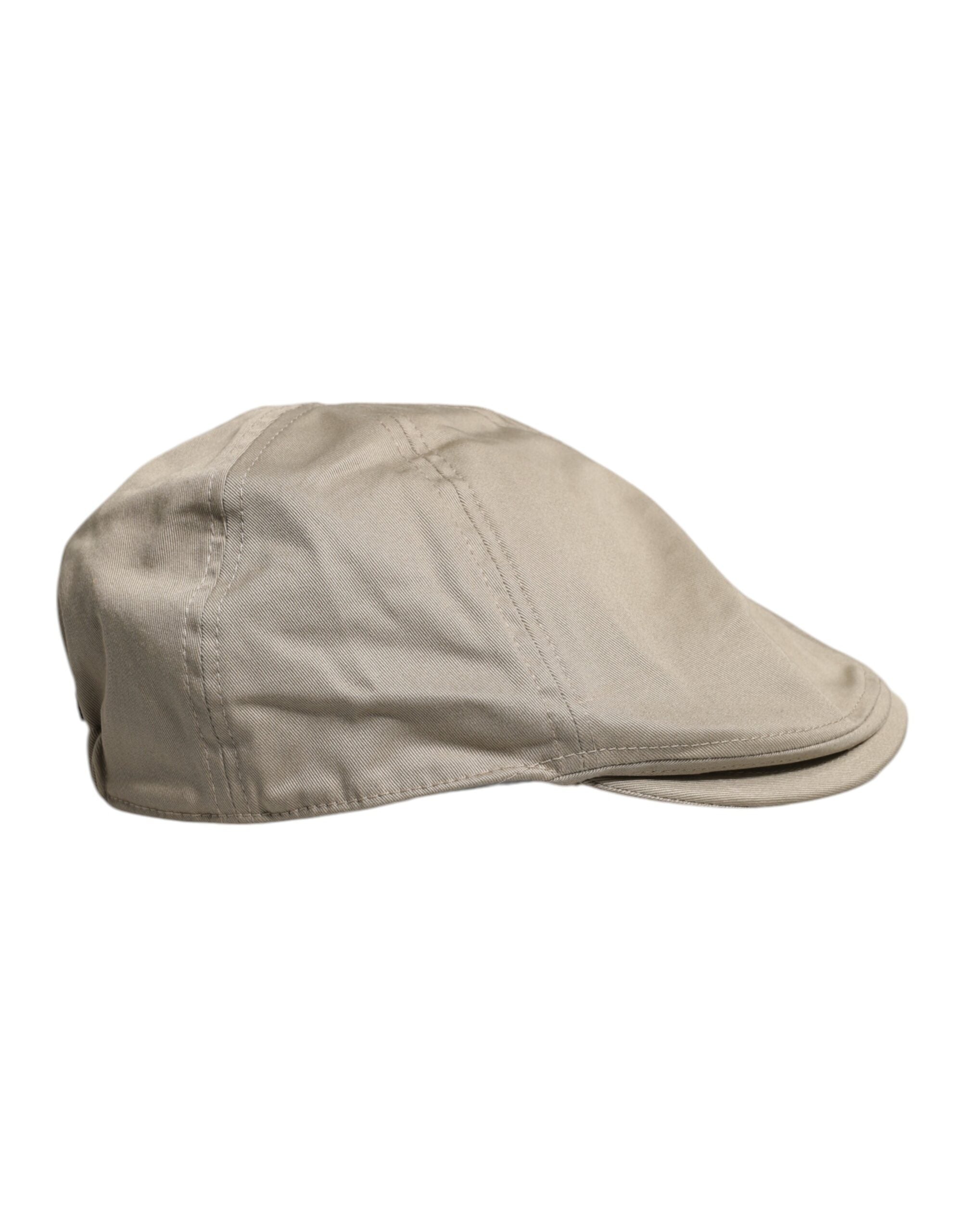 Dolce & Gabbana Beige Cotton Newsboy Capello Cabbie Men's Hat