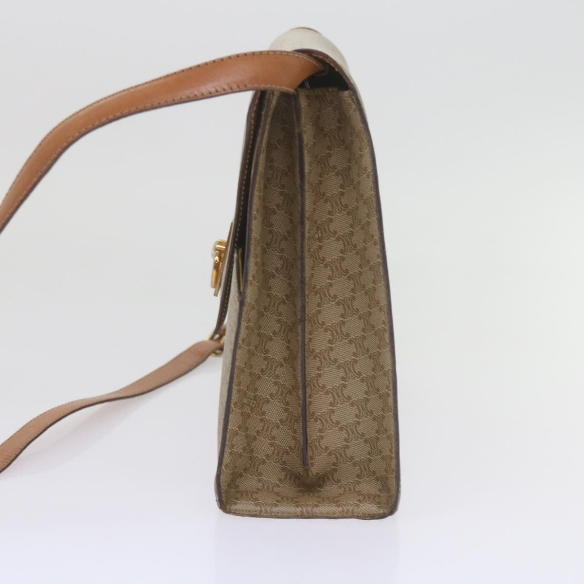 Celine Vintage Macadam Canvas Beige Canvas Shoulder Bag Bag (Pre-Owned)