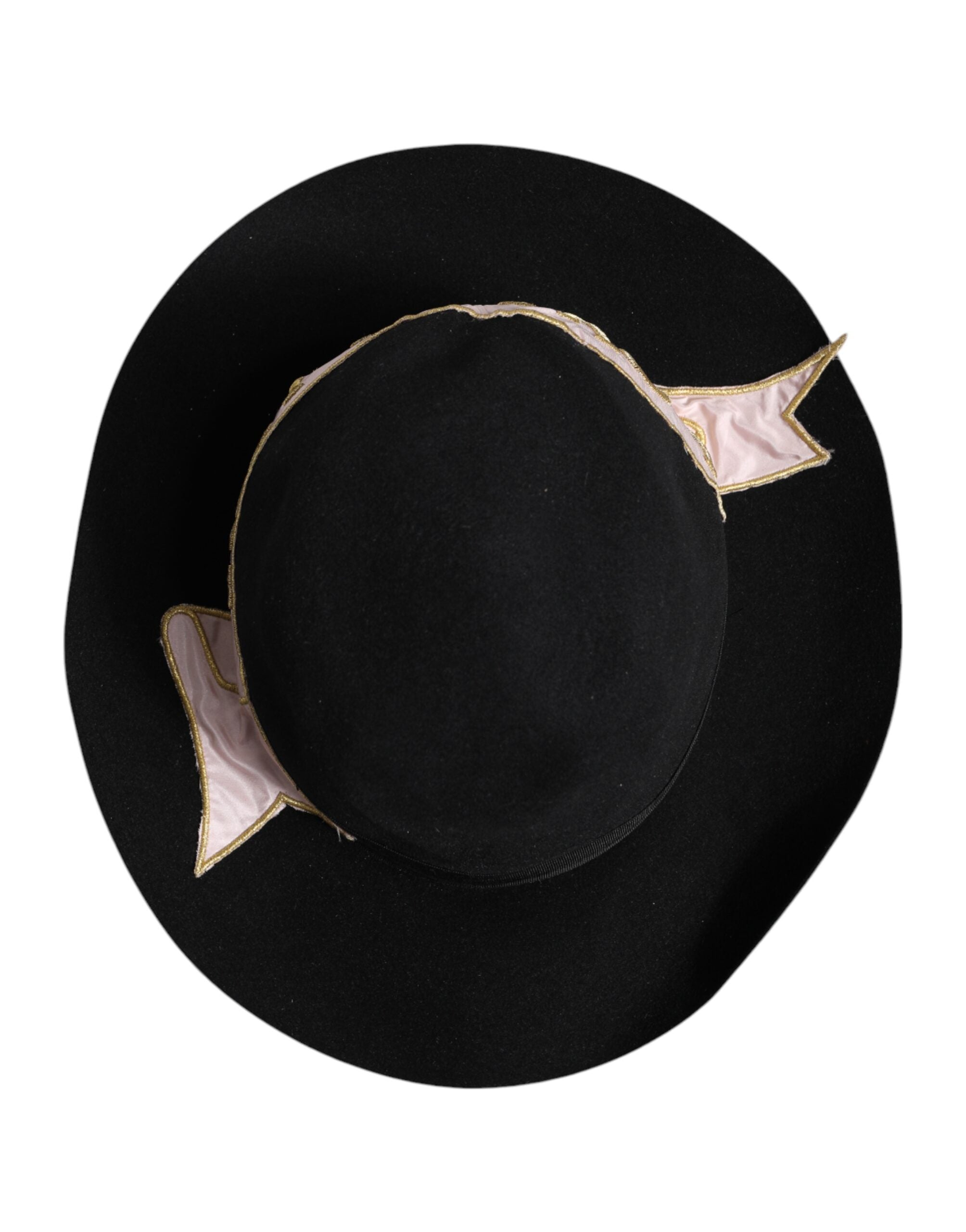 Dolce & Gabbana Black Logo Embroidered Women Wide Brim Women's Hat
