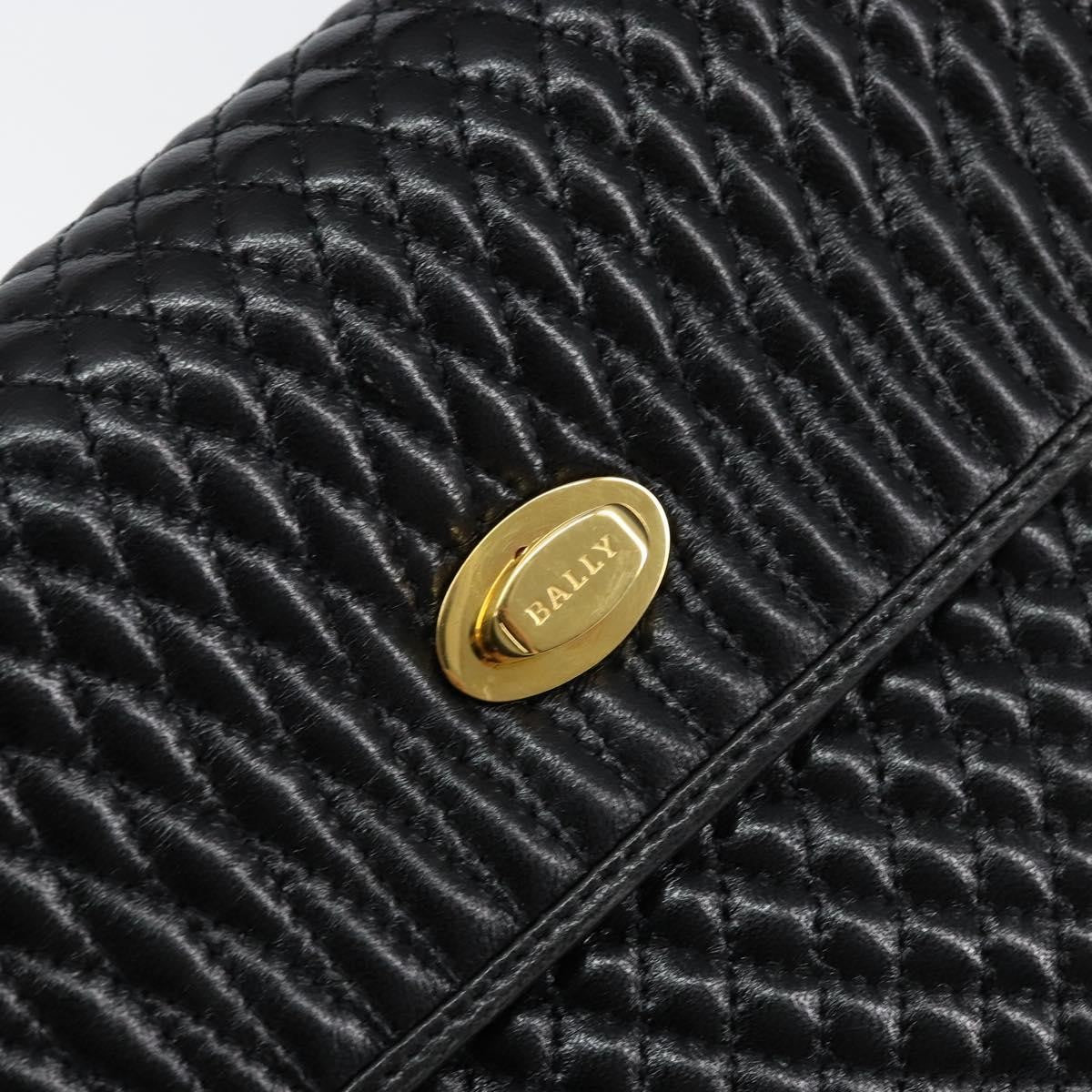Bally Vintage Quilted Leather Black Leather Handbag (Pre-Owned)