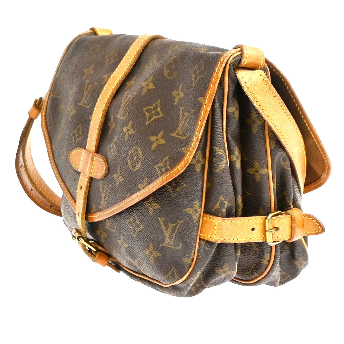 Louis Vuitton Saumur Monogram Canvas Brown Canvas Shoulder Bag Bag (Pre-Owned)
