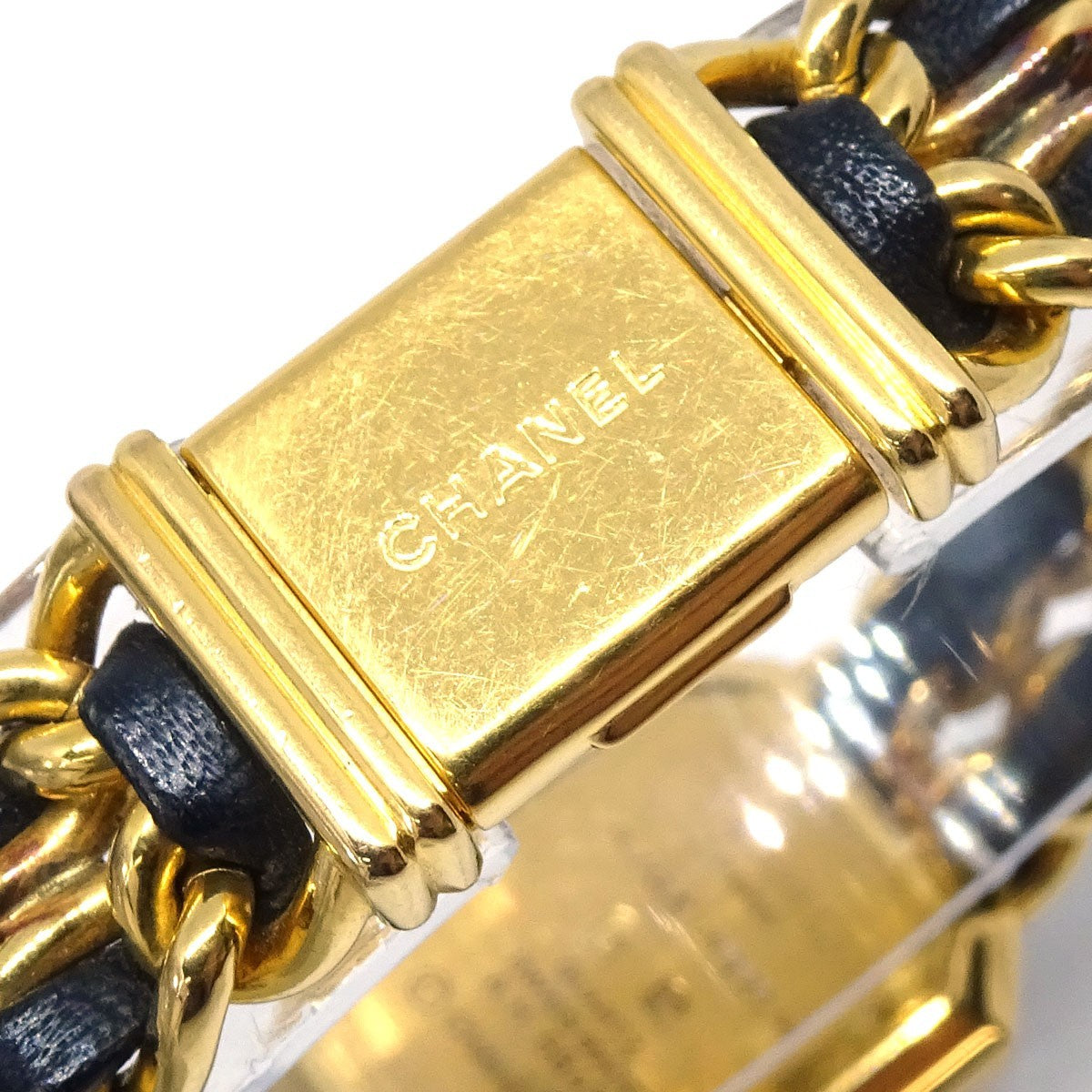 Chanel Premiere Rock Quartz Plated Metal And Leather Watch (Pre-Owned)