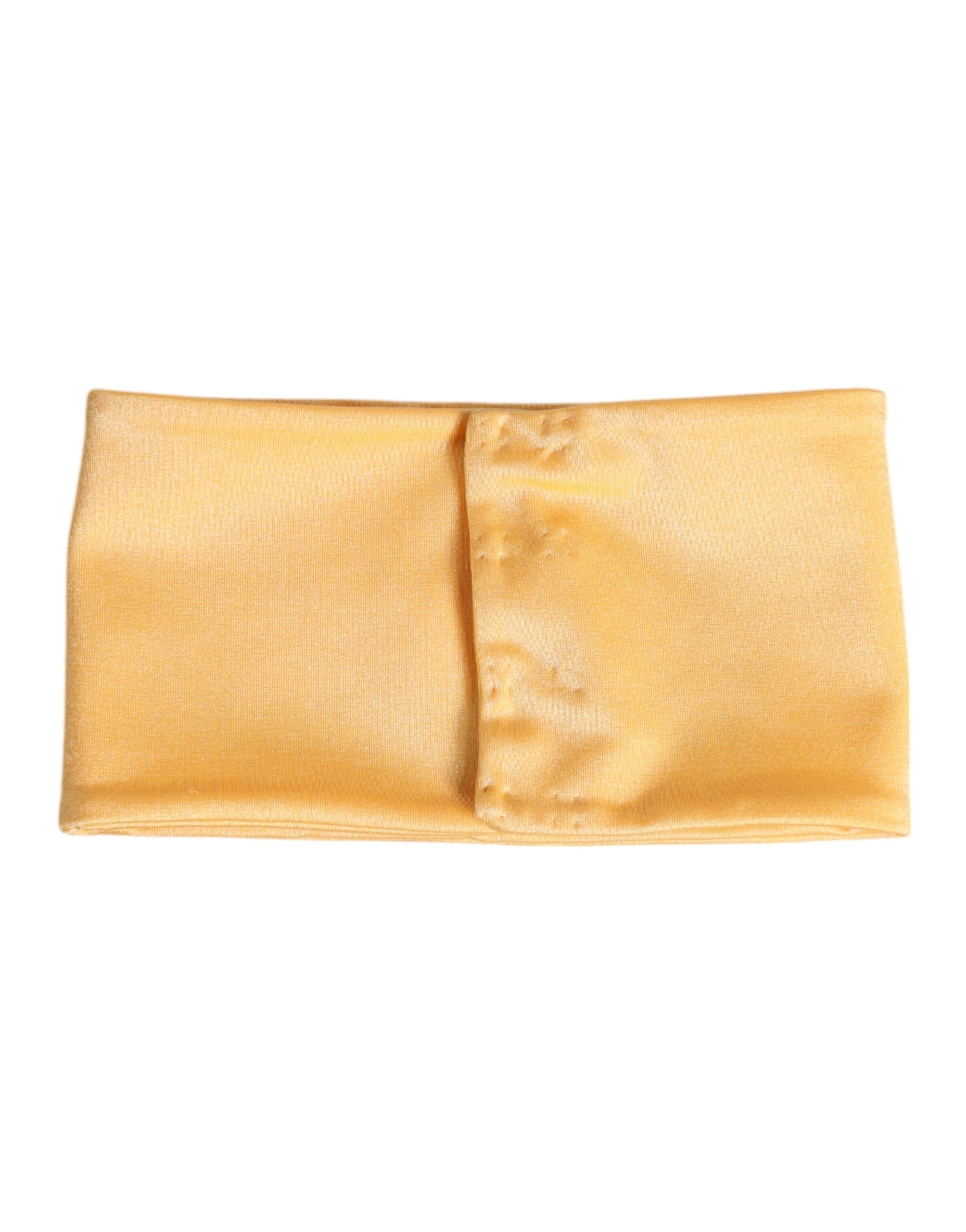 Dolce & Gabbana Yellow Nylon Stretch Women Neck Warmer Women's Scarf