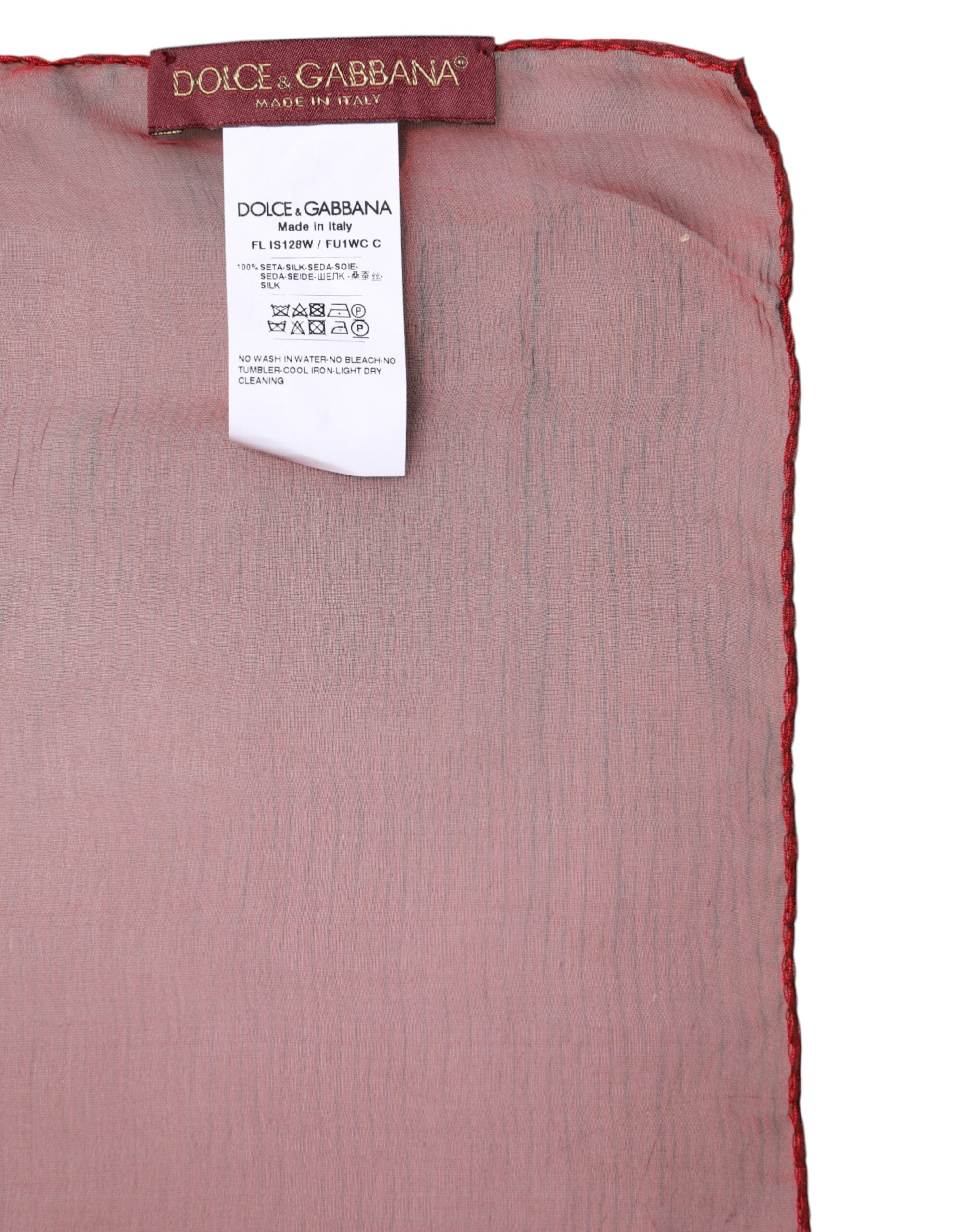 Dolce & Gabbana Red Silk Rectangle Women Wrap Shawl Women's Scarf