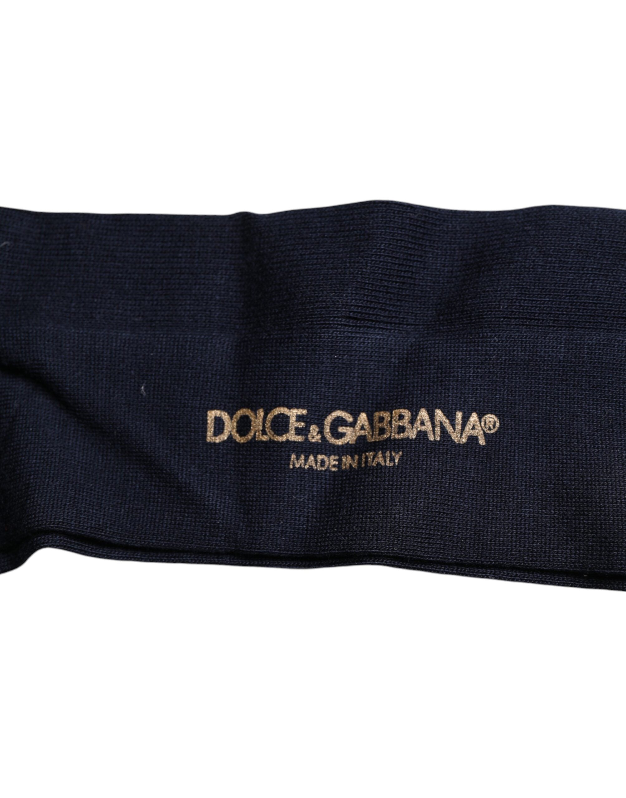 Dolce & Gabbana Black Viscose Logo Over The Calf Men's Socks