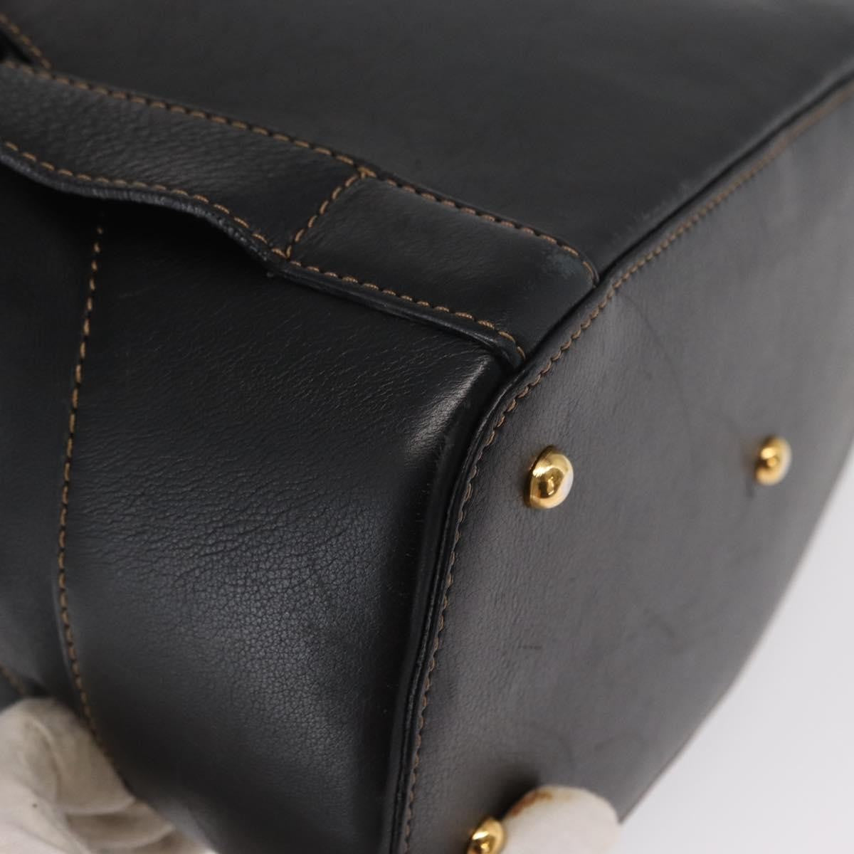 Loewe Anton Leather Black Leather Backpack Bag (Pre-Owned)