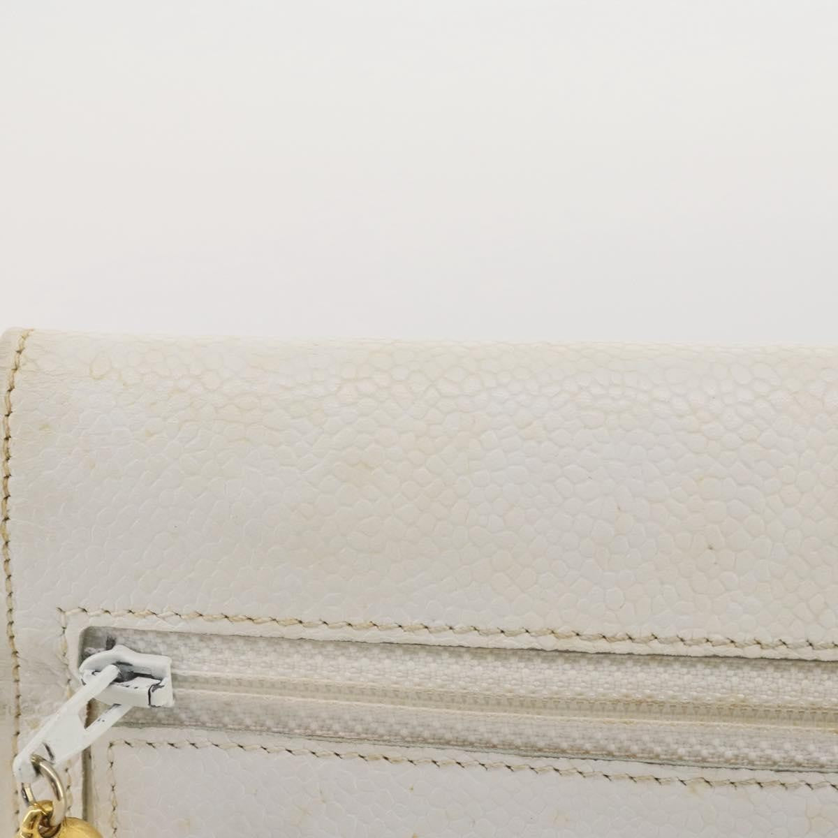Chanel Vintage Timeless Wallet On Chain Caviar White Leather Crossbody Bag Bag (Pre-Owned)