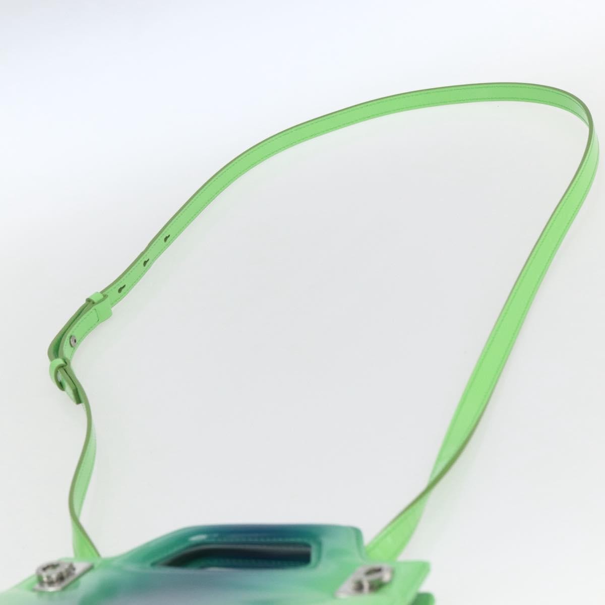 Salvatore Ferragamo Wanda Top Handle Shoulder Gradient Leather Green Patent_Leather Handbag (Pre-Owned)