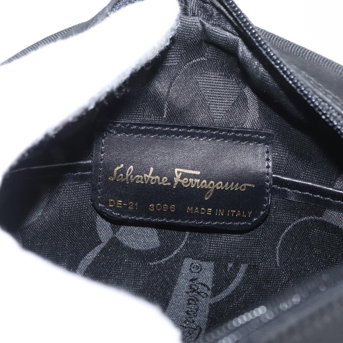 Salvatore Ferragamo Vala Clutch Suede Black Suede Clutche & Pouche Bag (Pre-Owned)