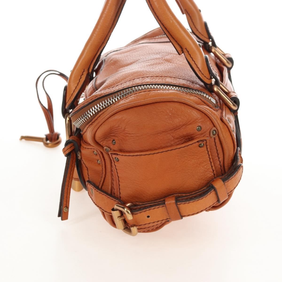 Chloe Paddington Lock Leather Orange Leather Handbag (Pre-Owned)