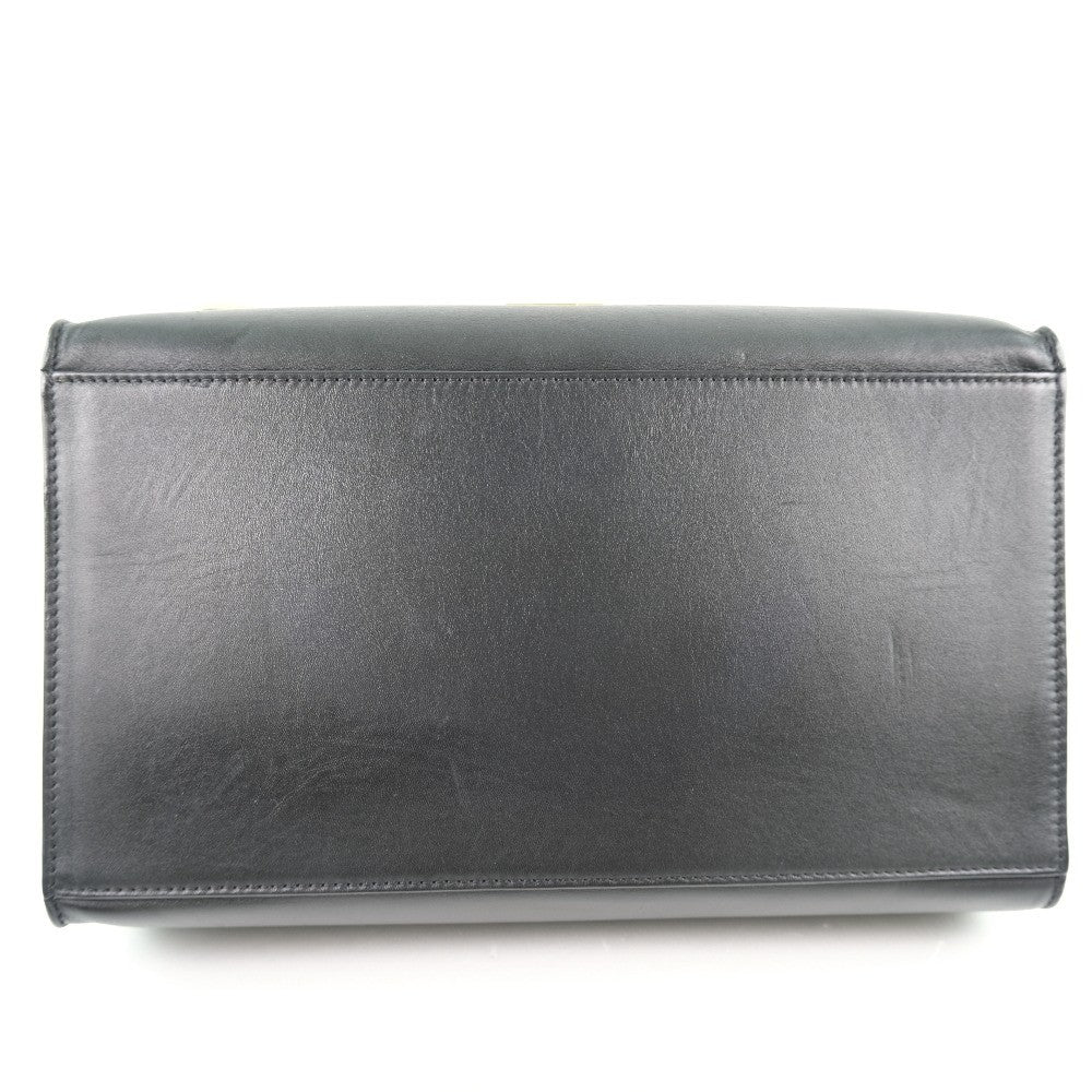Celine Trapeze Leather With Suede Black Leather Bag (Pre-Owned)