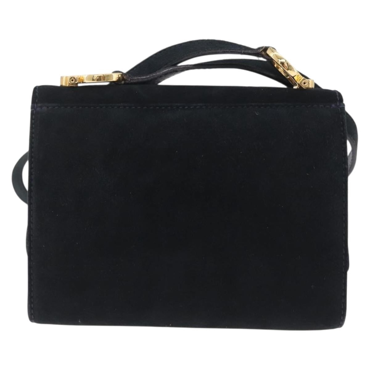 Salvatore Ferragamo Gancini Suede Navy Suede Crossbody Bag Bag (Pre-Owned)