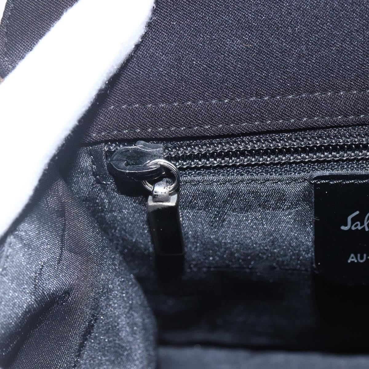 Salvatore Ferragamo Vala Canvas Black Canvas Shoulder Bag Bag (Pre-Owned)