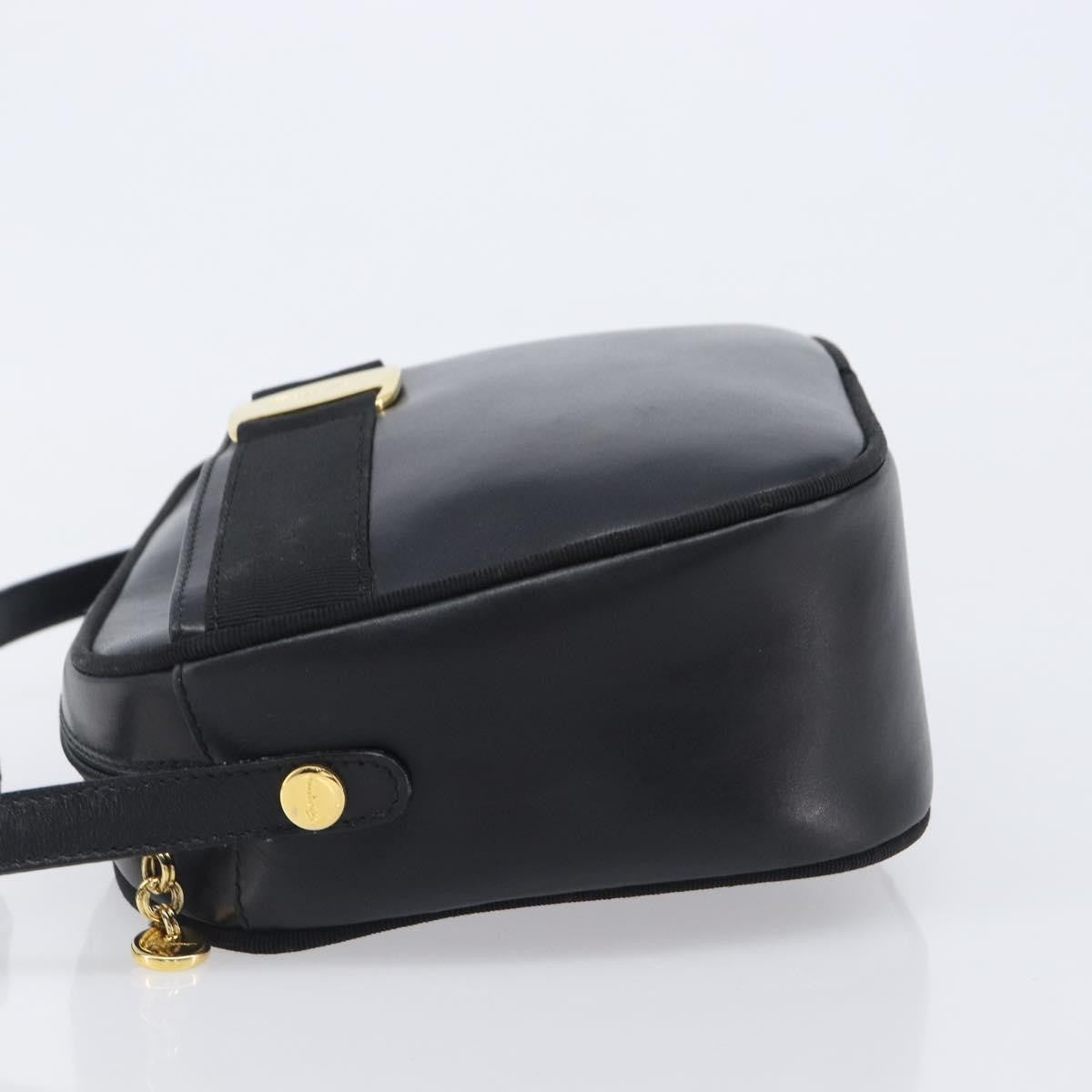 Salvatore Ferragamo Vara Bow Camera Leather Black Leather Shoulder Bag Bag (Pre-Owned)