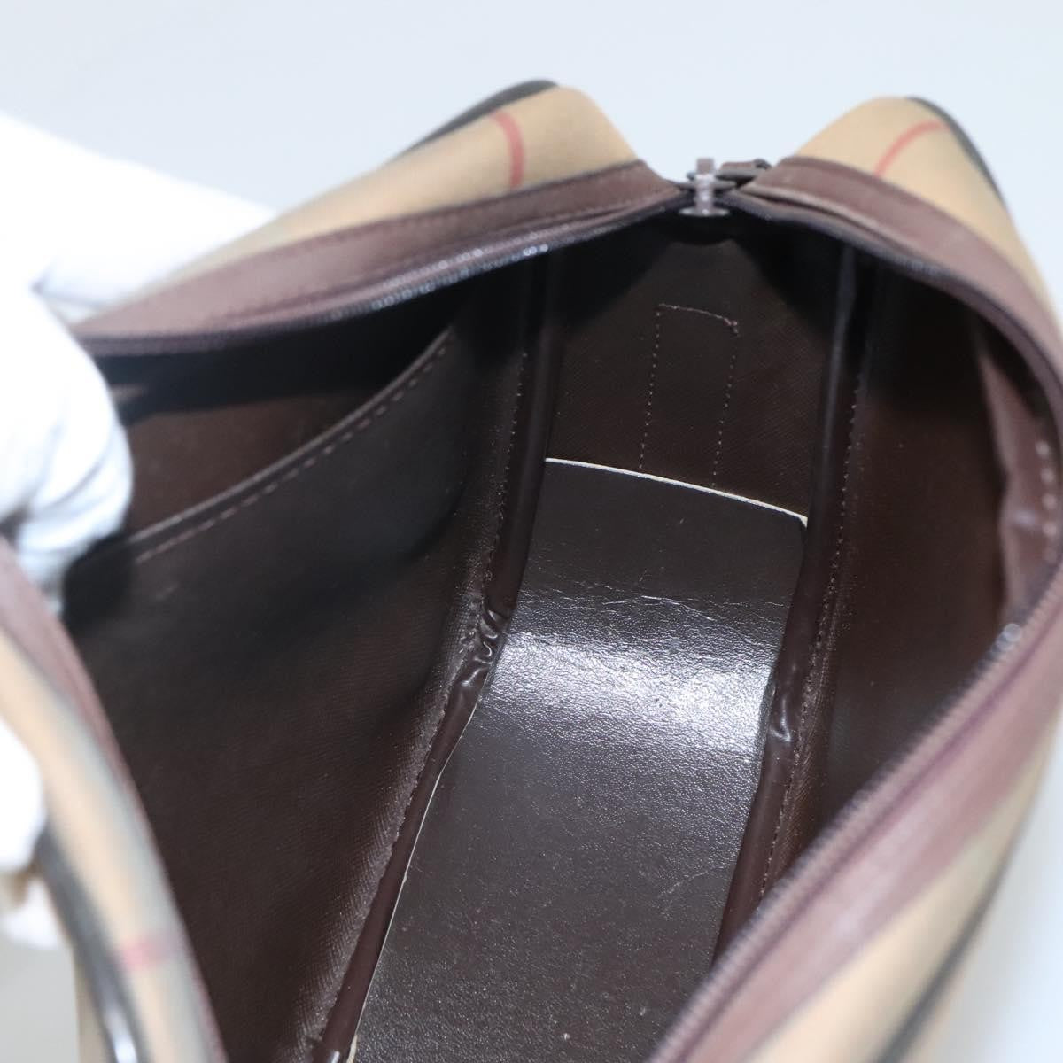 Burberry Nova Check Canvas And Leather Beige Canvas Shoulder Bag Bag (Pre-Owned)